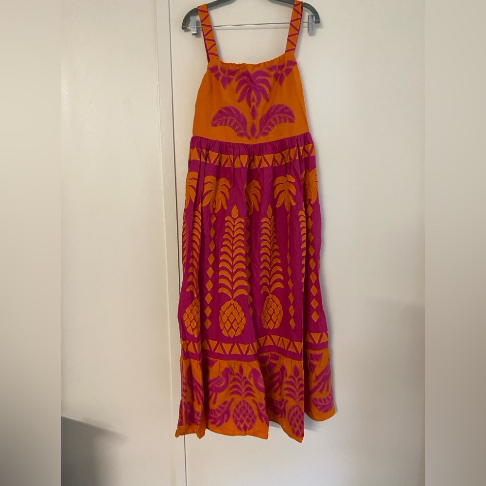 Farm Rio Vibrant Orange and Pink Women's Dress